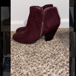 Size nine purple heel booties